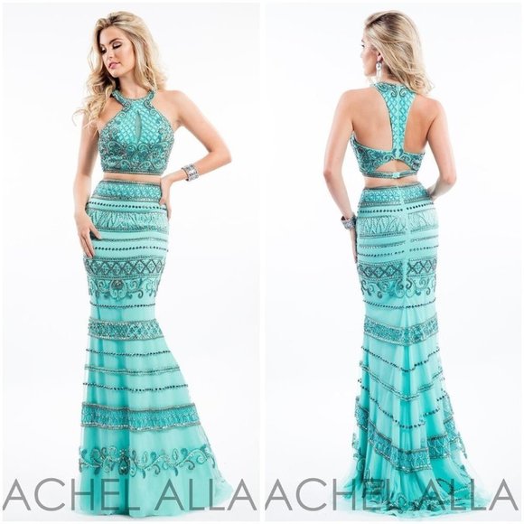 Rachel Allan Dresses & Skirts - NWT Rachel Allan Mint Two Piece Mint Beaded Formal Gown $715